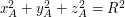 $ x_{A}^{2} + y_{A}^{2} + z_{A}^{2} = R^{2} $